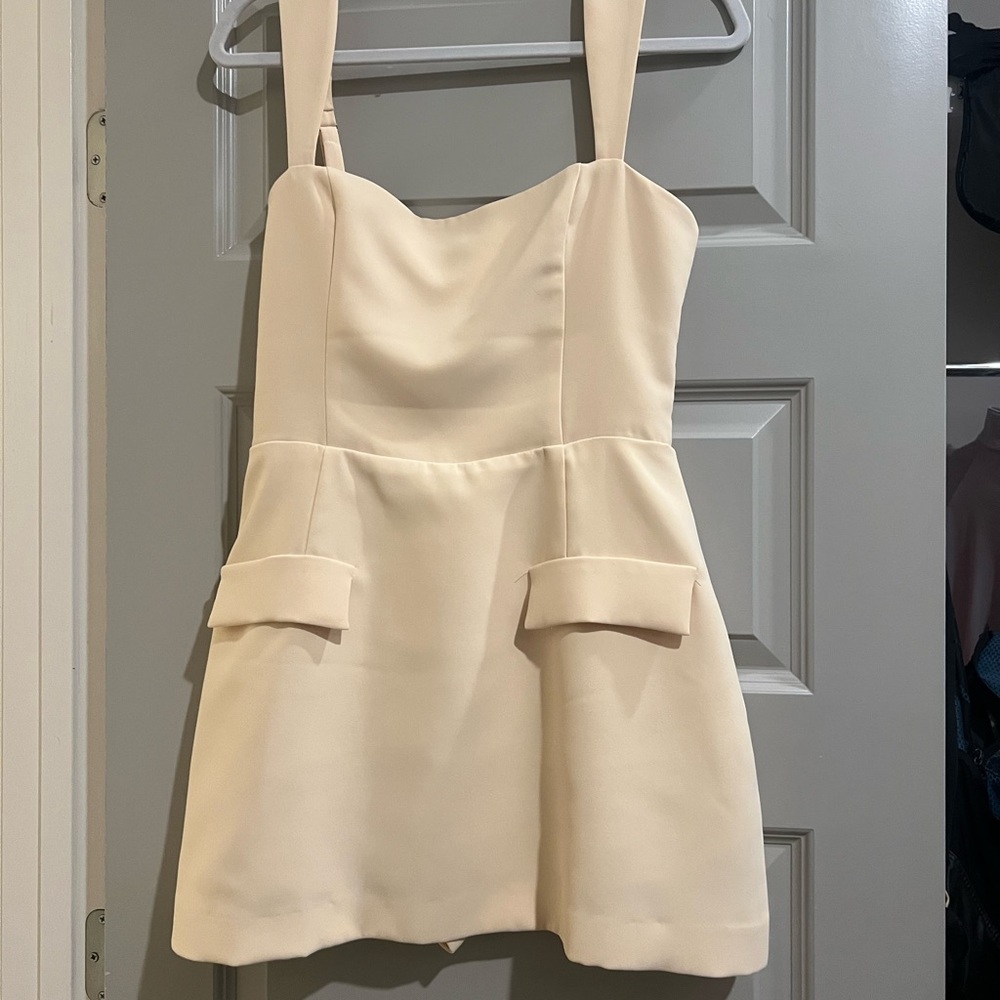 Amanda Uprichard Bethany Skort romper in butter yellow
